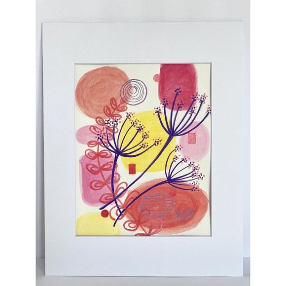 Purple Queen - Original Wall Art Acrylic Painting 11x14in Matted Frame Ready - Picture 3 of 9